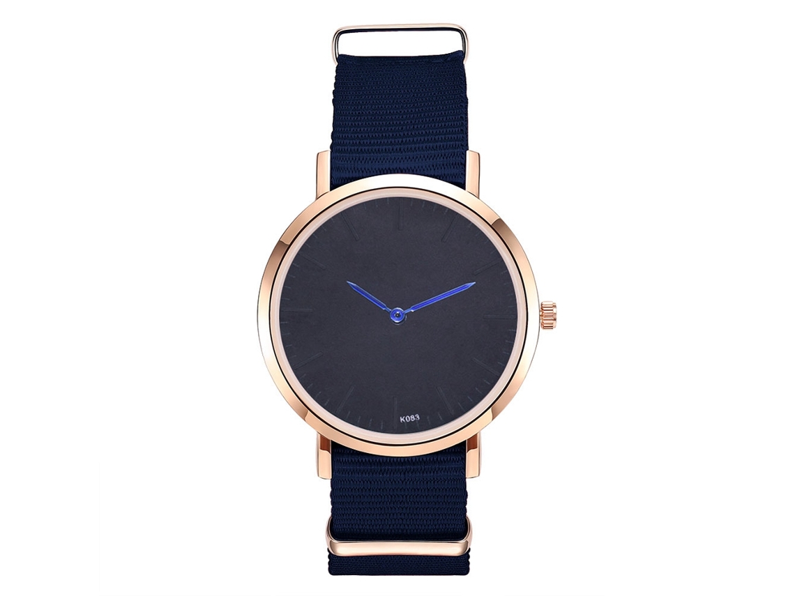 Relógio de Pulso Masculino de Quartzo com Pulseira de Couro Pu Estilo Moderno Royal Blue