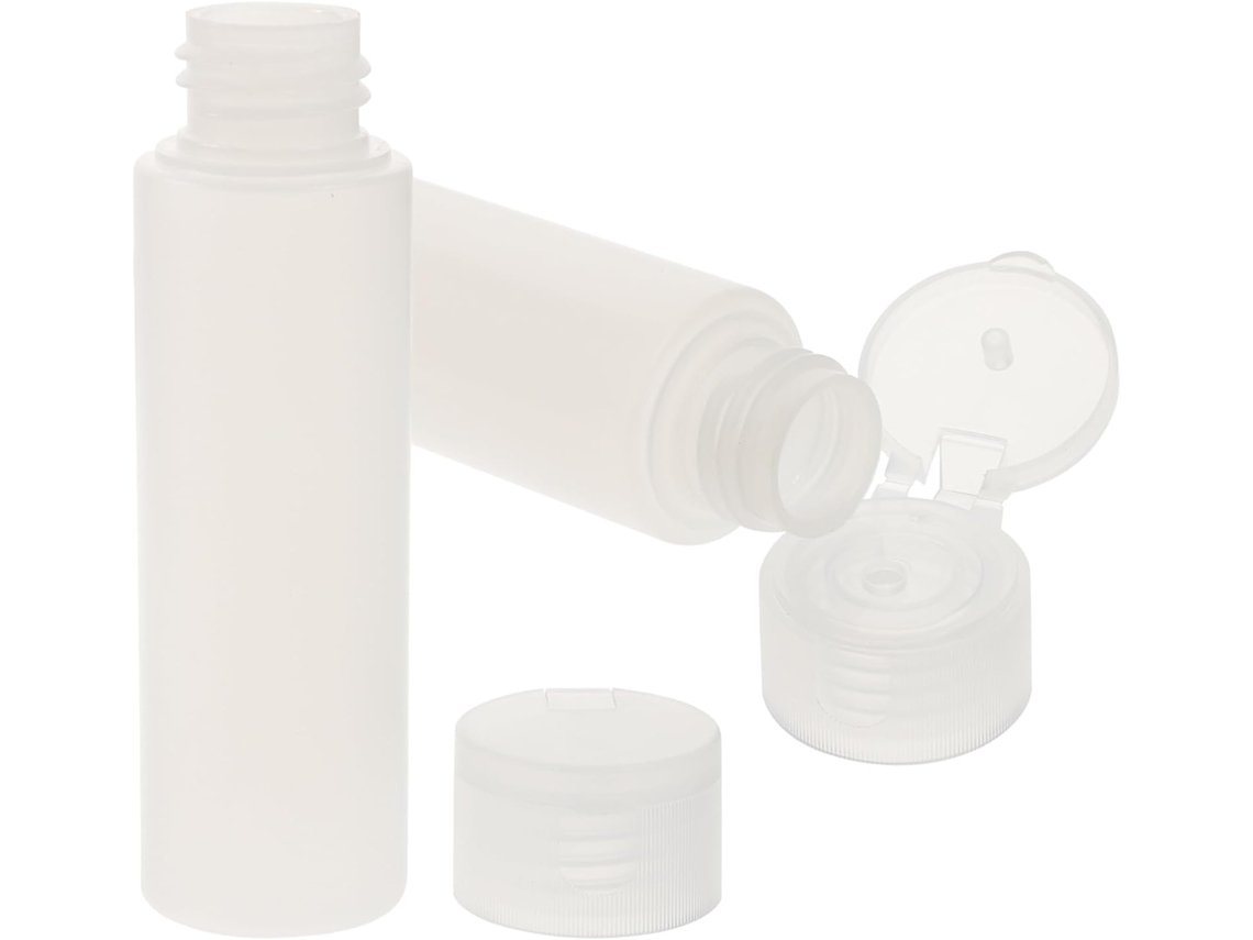 Frascos de viagem reutilizáveis, frascos flexíveis de PE, 50ml, pacote com 2 unidades.