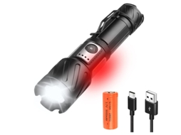 Lanterna Led Luz Lateral Cob Recarregável 90000 Lúmen 6 Modos de Iluminação,YIZHOOD Lantern-0069 Lanterna Tática À Prova D'Água Ipx65 Preta YIZHOOD