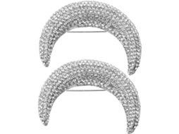 Conjunto De 2 Broches Em Formato De Lua Para Roupas, Fechos Decorativos Com Cristais Para Lenços.