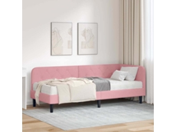 Vidaxl Estrutura De Cama De Canto Rosa 80 X 200 Cm Veludo