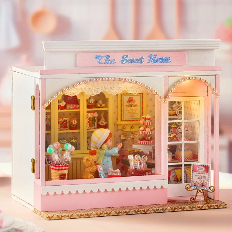Conjunto de Miniaturas de Casa de Madeira em Quebra cabeça 3d MDUG (estilo 1)