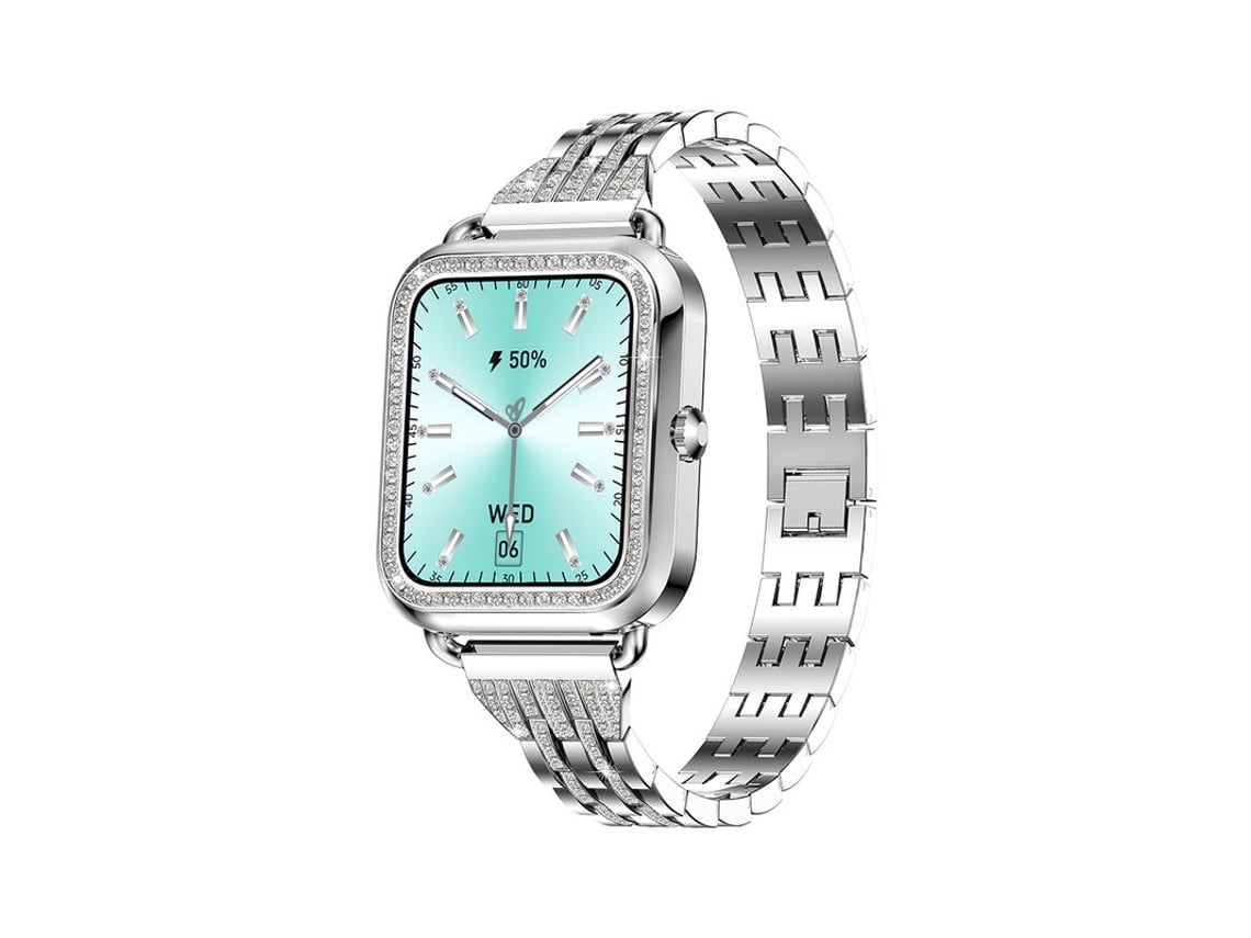 Smartwatch De 1,59 Polegadas Ip67 À Prova Dágua 25 Dias Em Espera Para Ios E Android Prata Yunzii