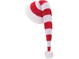 Chapéu de Natal Felpudo Listrado, Tamanho Adulto, Adequado para Homens e Mulheres, Ideal para Festas Ano Novo, Ergonômico, Uso Diário STELASPLEN