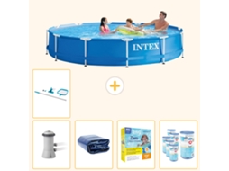 Intex Piscina Com Estrutura Redonda - 366x76 Cm - 6-peças Scb28
