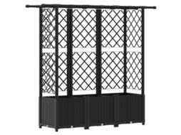 Conjunto 1 Canteiro De Jardim Elevado Vidaxl Preto Polipropileno (162,5 X 40 X 136 Cm)