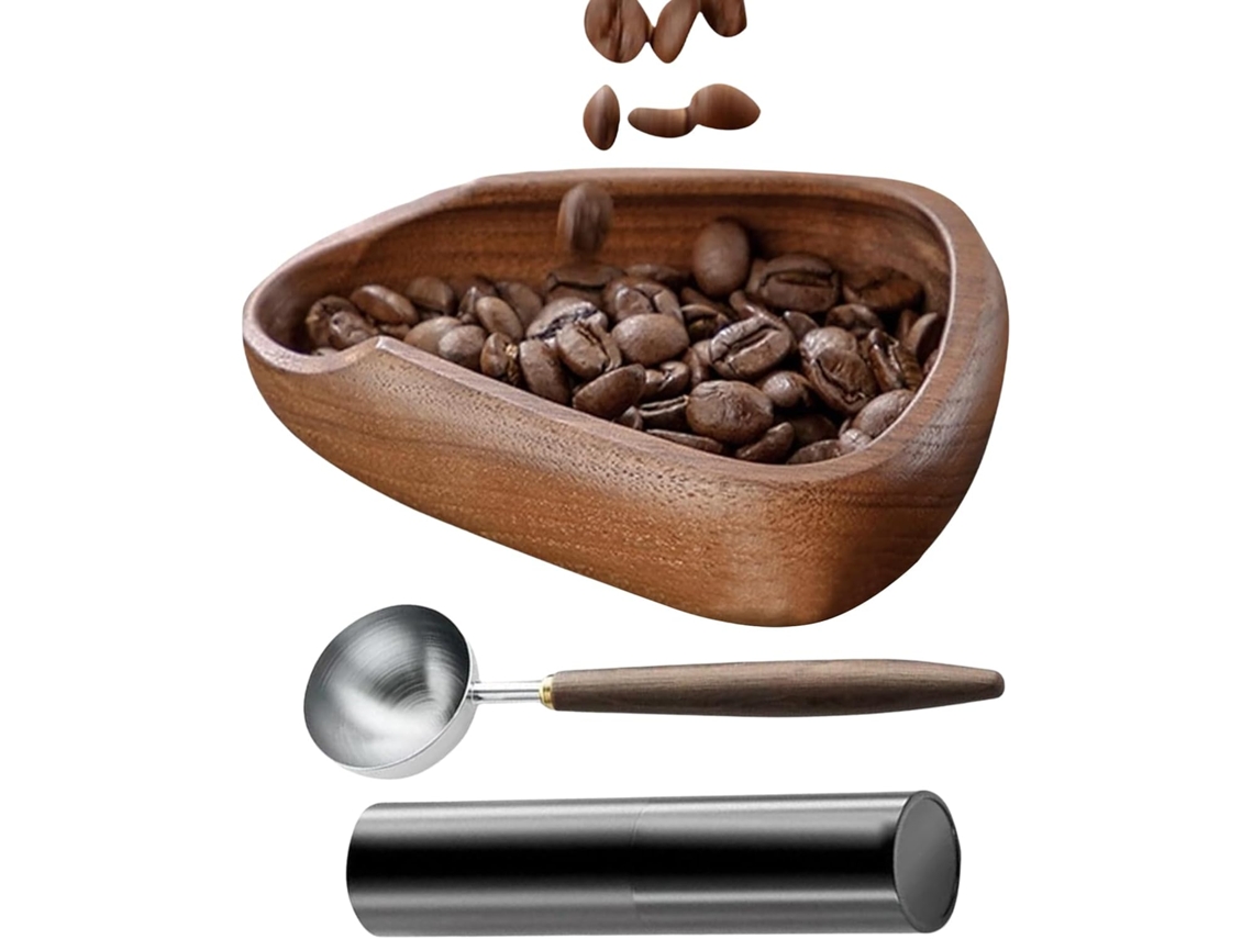 Xícara Medidora De Madeira Para Preparo De Café Com Cabo Ergonômico Utensílio De Preparo Ergonômic Gokoco