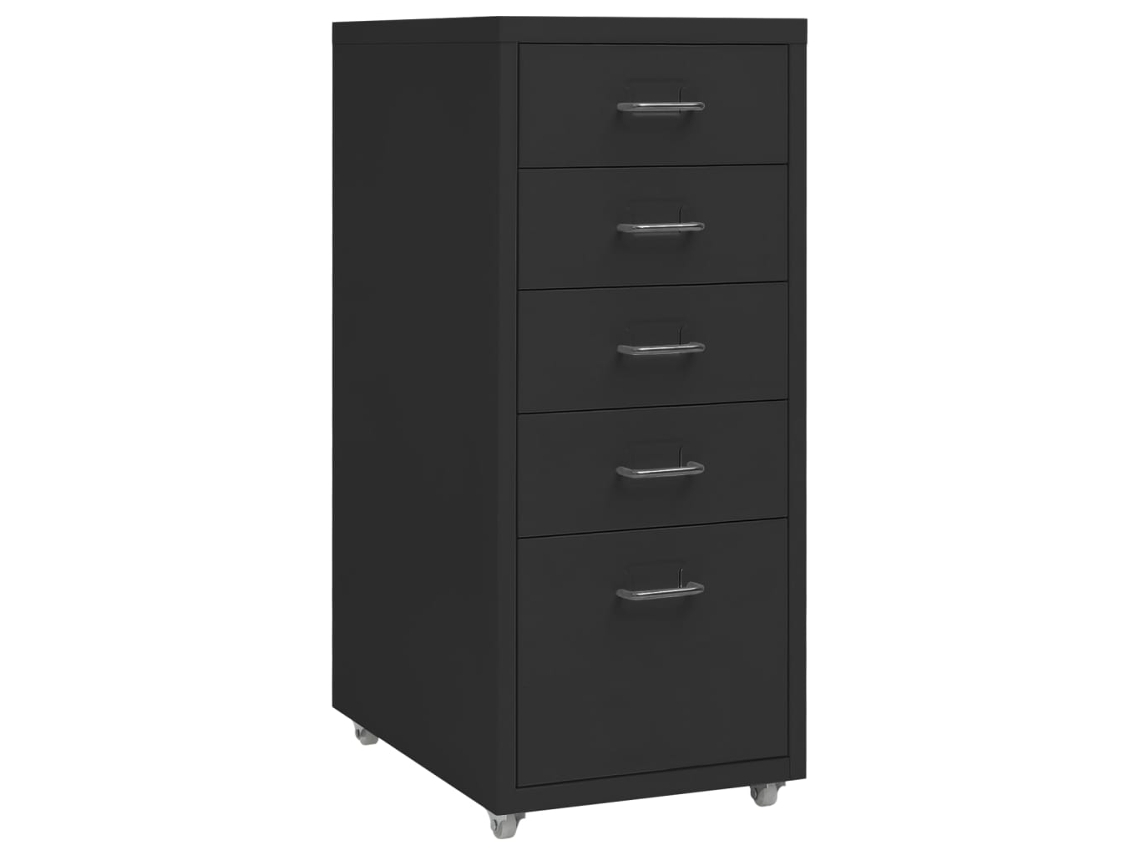 Mobile File Cabinet, Mobile File Cabinets Vidaxl Preto Metal (n/a)