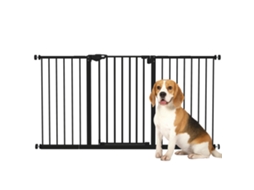 Portão para cães e pets S/MARCA ajustável até 147,5cm auto fechante preto
