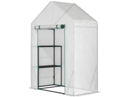 Estufa, Estrutura De Aço, 143 Cm X 73 Cm X 195 Cm, 2 Prateleiras, Capa Impermeável, Porta Deslizante