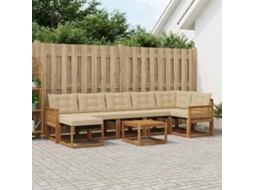 Vidaxl Conjunto De Sofás Para Exterior 8 Pcs Natural E Bege