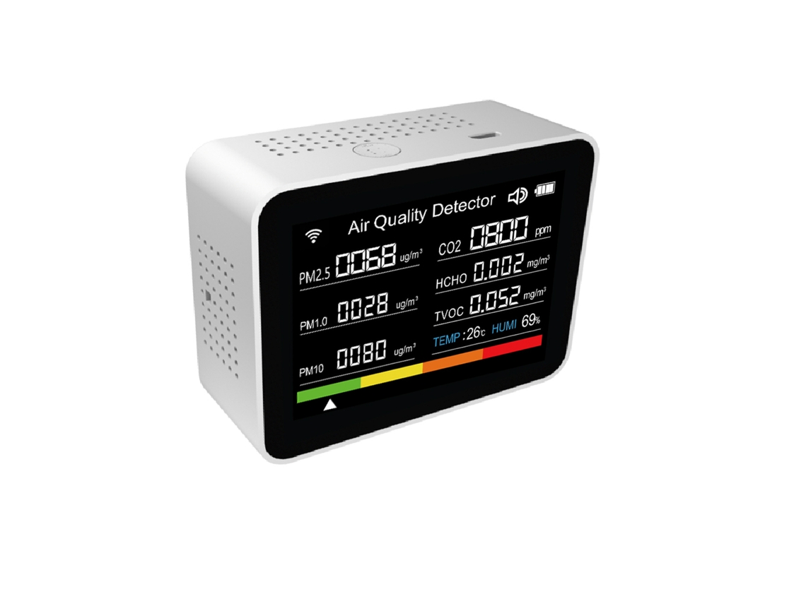 Detector De Qualidade Do Ar 13 Em 1 Wifi Co2 Pm2.5 Tvoc Tuya Controle Remoto