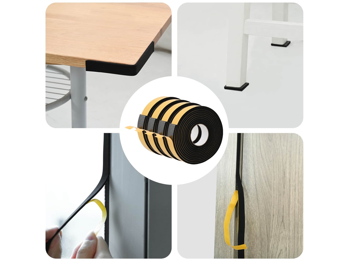 Vidaxl Fita De Espuma Autoadesiva 4 Unid. Preto 30mm X 5m Espuma Cr