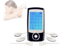 Estimulador muscular Tens-EMS de canal duplo, 16 modos de fisioterapia com 4 pás Eifson (preto)