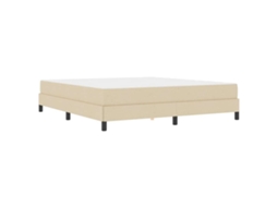 Conjunto 1 Cama Box Vidaxl Creme Tecido (180 X 200 Cm)