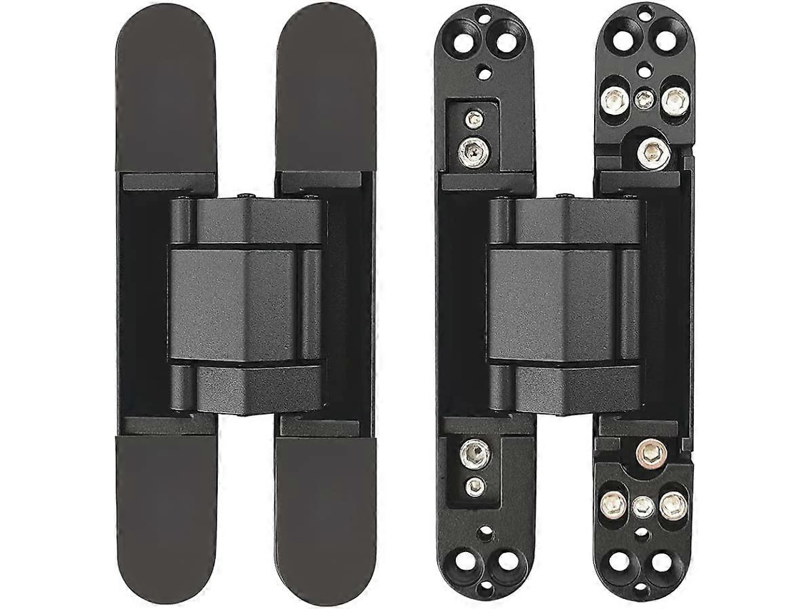 Dobradiças Invisíveis Para Portas, Ocultas Reforçadas, Ajustáveis Em 3d, Pretas, 1 Par