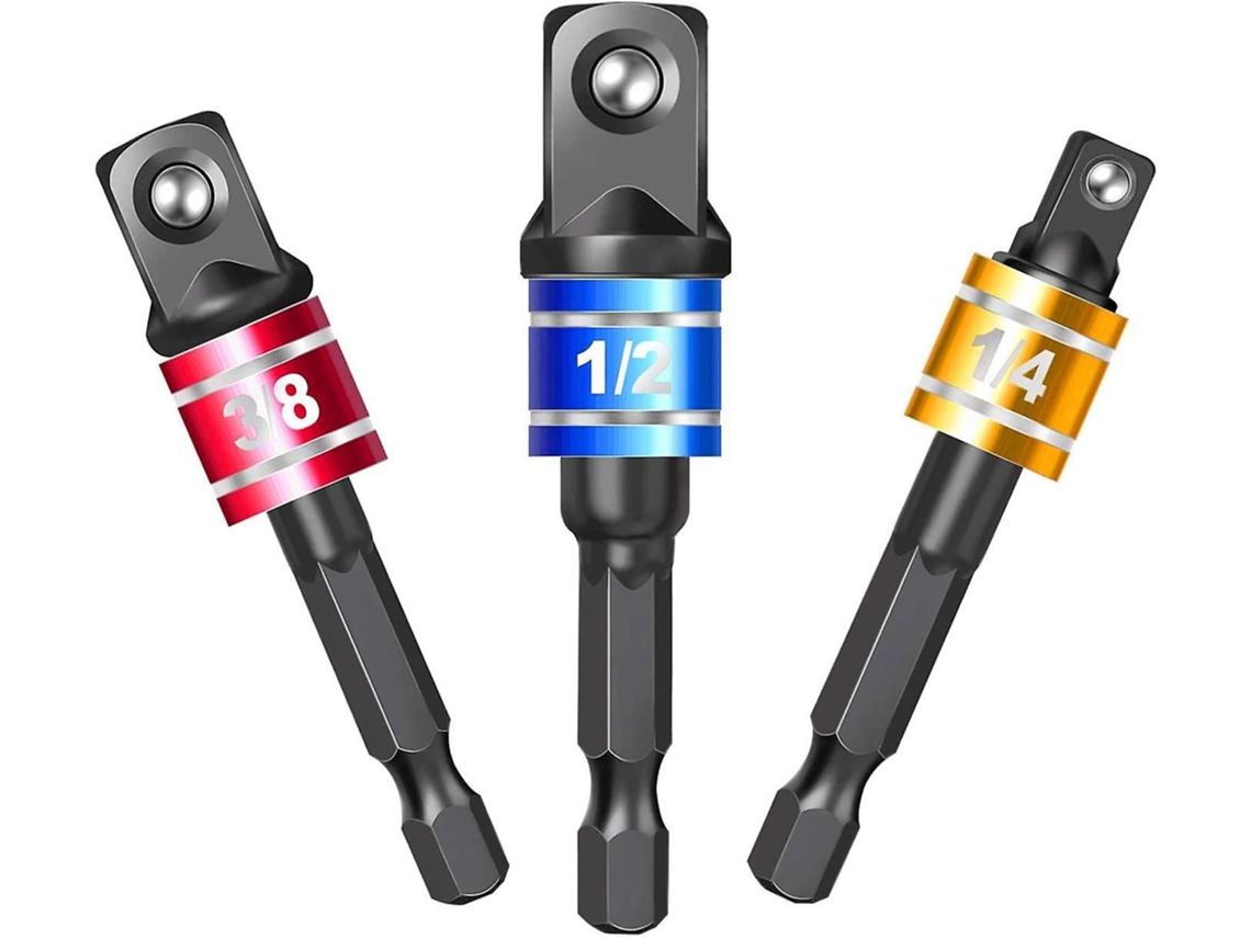 Adaptador Hexagonal Para Soquete, 1/4", 1/2" E 3/8"