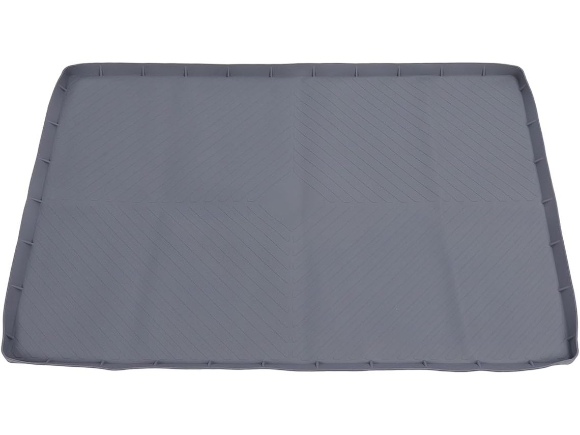 Tapete Protetor Para Pia Domary, 84x 55cm, Revestimento Térmico De Silicone Cinza