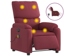Electric Massage Recliner Chair, Electric Massage Recliner Chairs Vidaxl Vermelho Tecido
