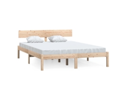 Bed Frame, Bed Frames Vidaxl Marrom Madeira De Pinho (150 X 200 Cm)