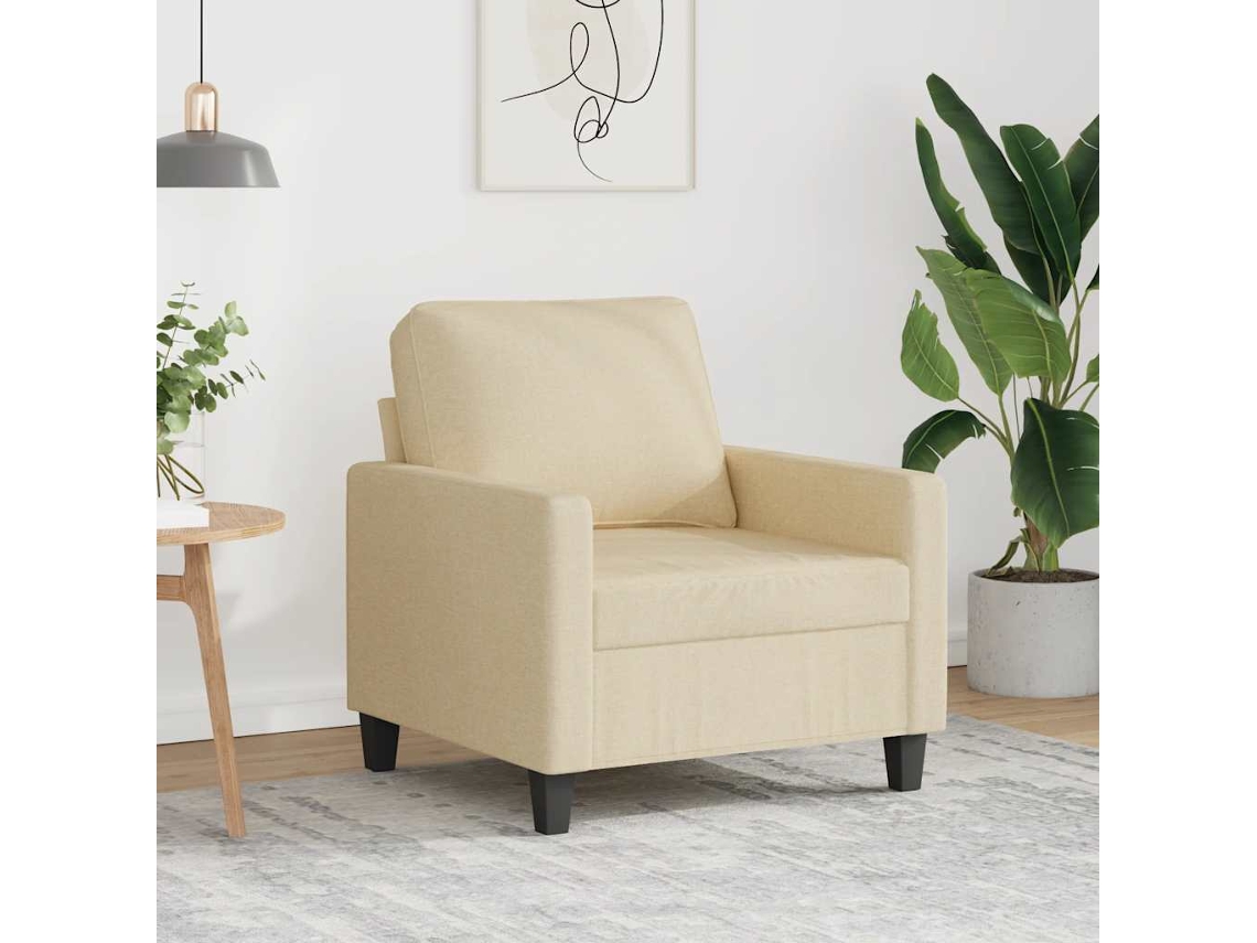 Vidaxl Poltrona 60 Cm Tecido Cor Creme