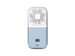 Ventilador portátil silencioso MDUG, dobrável, visor digital, 3000mah (azul)