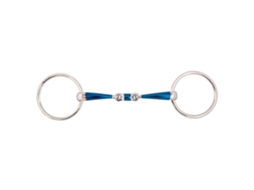 Bocais BR Snaffle de junta dupla argolas sweet iron