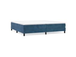Cama com Molas/colchão 200x200 Cm Veludo Azul escuro MAISON EXCLUSIVE