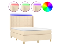Box Spring Bed, Box Spring Beds Vidaxl Creme Tecido (140 X 200 Cm)