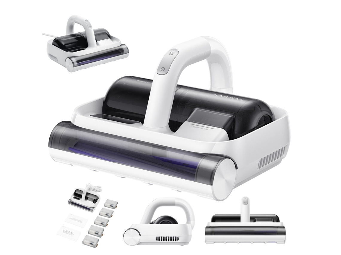 Aspirador Antiácaros Narwal U50-esterilização Uv-c E Batedor De Alta Frequência Contra Alergias-calor Secante Para Camas Sempre Frescas-branco