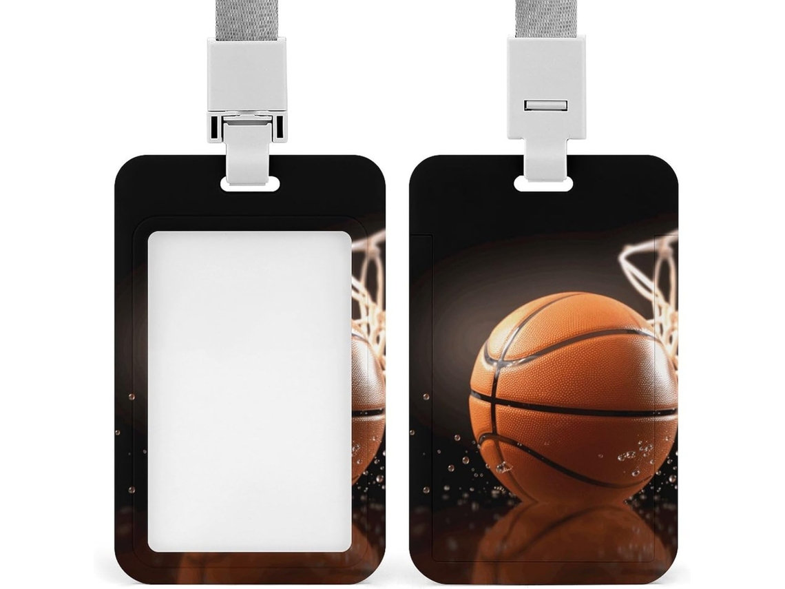 Porta Crachá Com Clipe, Porta Crachá Fofo Com Carimbo Basquete E Cordão, Porta Crachá De Identificação, Cordão