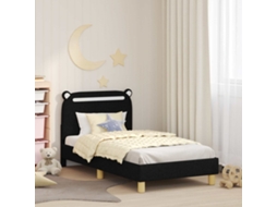 Vidaxl Estrutura De Cama Infantil Com Cabeceira Preto 80 X 160 Cm