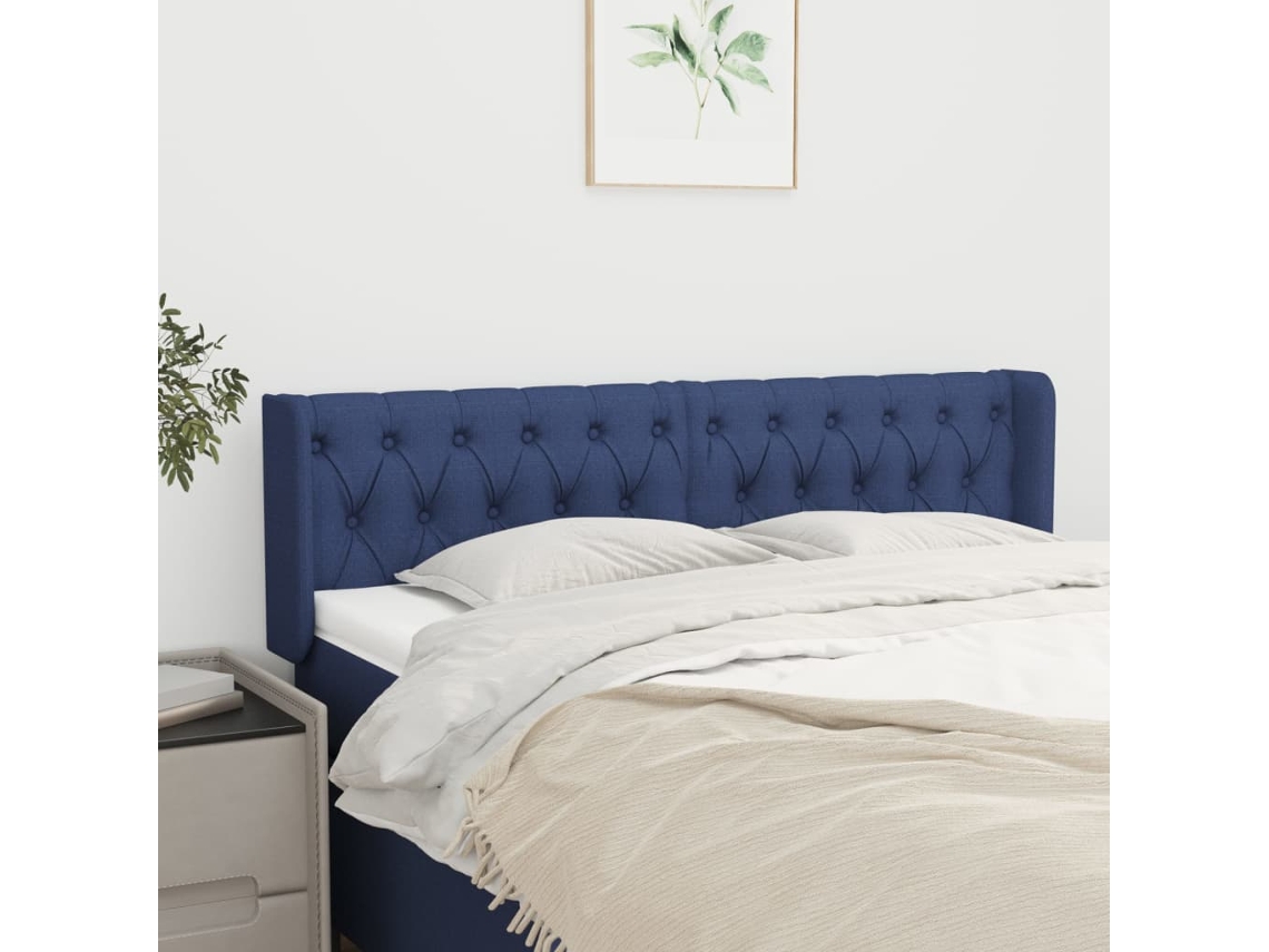 Cabecero con Alas de Tela 147x16x78/88 Cm Azul