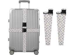 Conjunto De 2-cintas Fixação Para Malas Viagem Com Estampa Laço Azul, Acessórios Para Cinto, Conector De Bagagem, Cinta