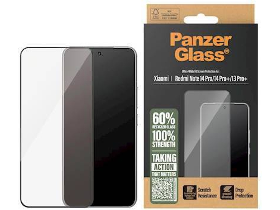 Película de Ecrã PANZERGLASS Xiaomi Redmi Note 14 Pro / 14 Pro+ /13 Pro+ / Ultra-Wide Fit
