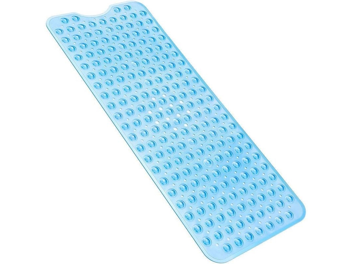 Tapete antiderrapante para banheiro extra longo com forte sucção e sistema especial de drenagem, macio e durável em TPE, 100x40cm