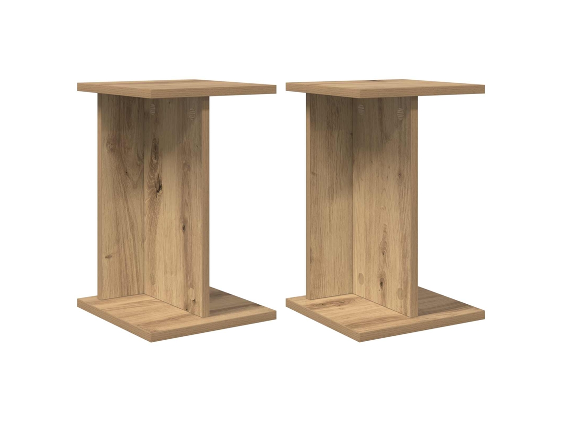 Conjunto 2 Suporte Para Plantas De Interior Vidaxl Castanho Derivados De Madeira (25 X 25,5 X 40,5 Cm)