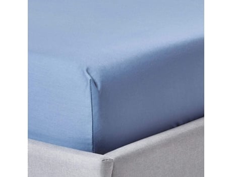 Homescapes Air Force Blue Deep Fitted Sheet Egyptian Cotton 1000 Tc, 90 X 190 Cm