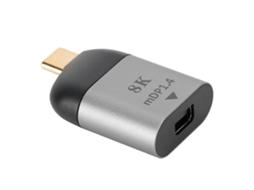 Adaptador Conector Type-c Macho Para Mini Dp Com Shell De Liga De Alumínio Para Windows Android Os X