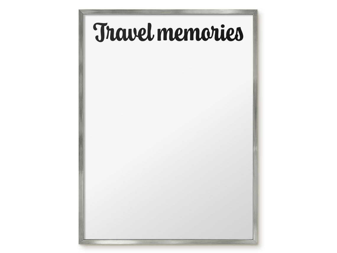 Quadro de parede magnético com memórias de viagem para o escritório Espelharte (60x80 cm)