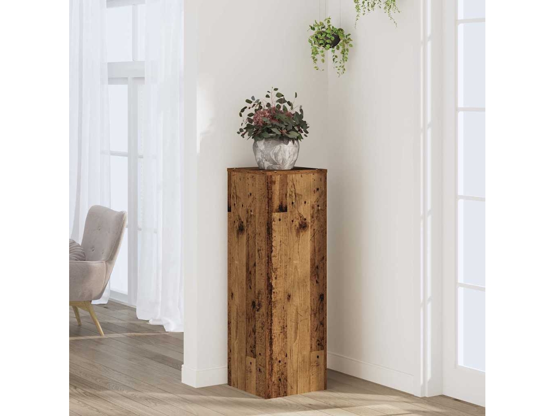 Vidaxl Suporte P/ Plantas 33x33x100 Cm Derivados Madeira Madeira Velha