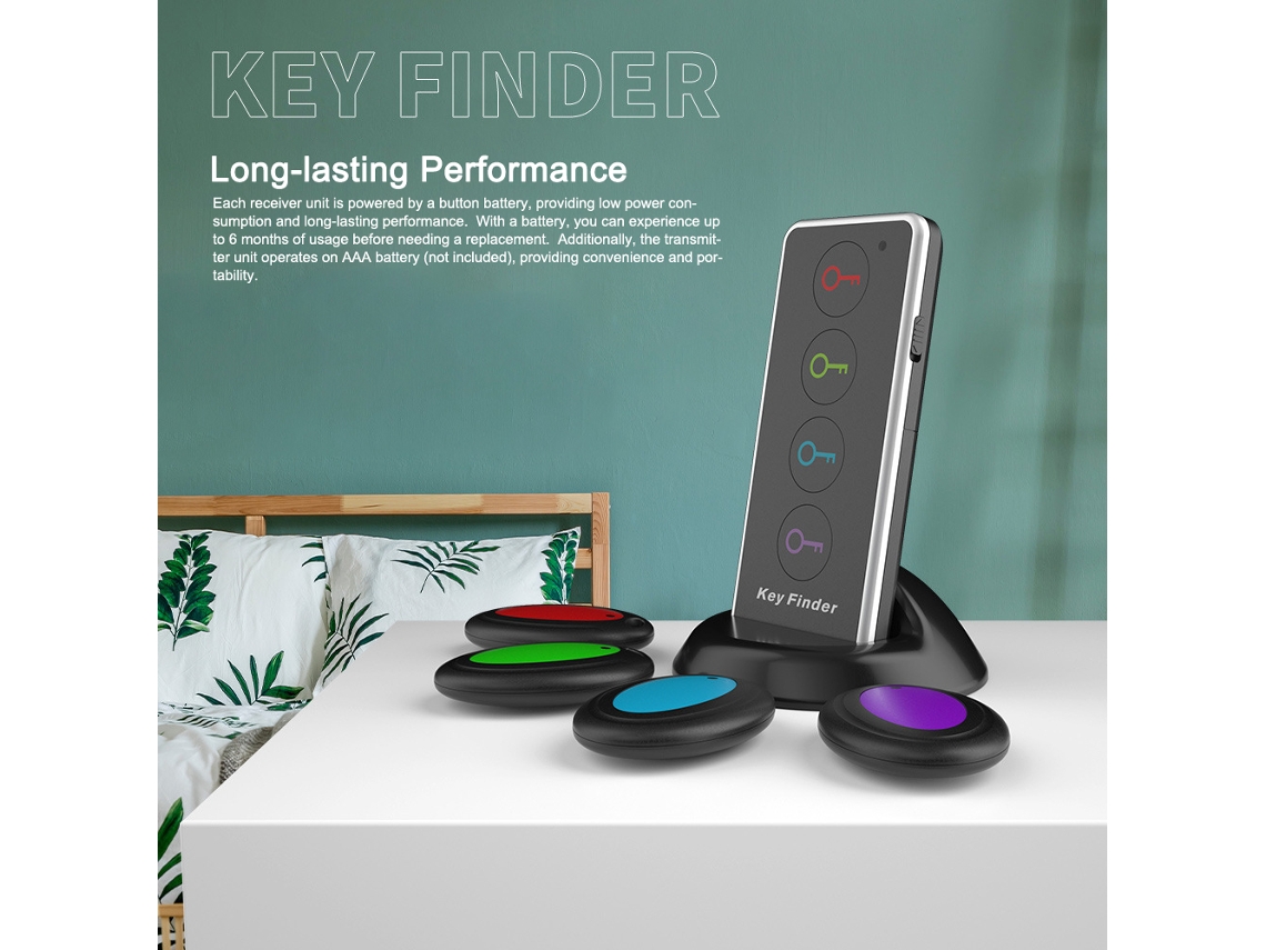 Laxiscreed Localizador Sem Fios Para Chaves, Pets E Itens Com 1 Comando E 4 Receptores