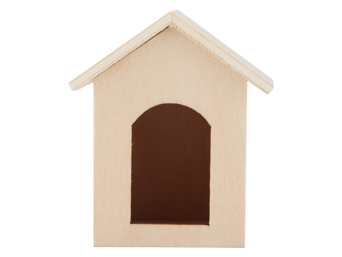 Primerox casinha para Cães em Madeira Miniatura 1:12 para Bonecas Acessório de Brinquedo