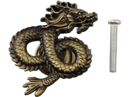 Puxador De Porta Em Formato Dragão Para Crianças, Feito De Liga Zinco Resistente, Para Decoração De Móveis Bronze Antigo