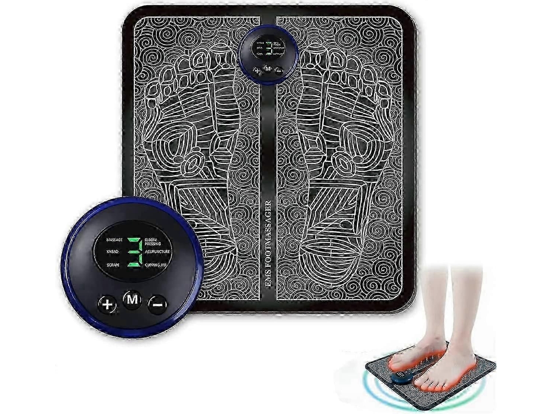 Massageador De Pés Ems, Máquina Massagem Elétrica Para Os Pés, Elétrico Dobrável E Portátil, 6 M Odos 9 Intensidades, Mass