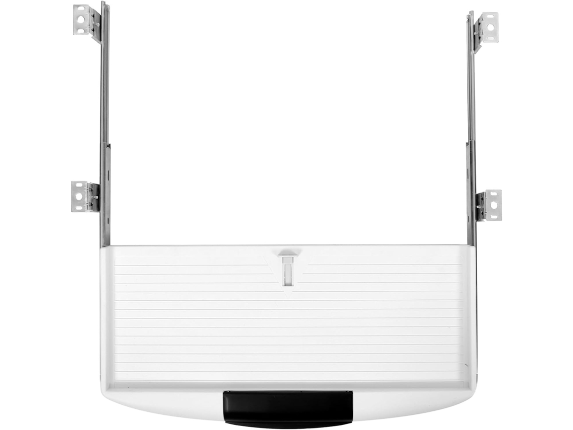 Bandeja Para Teclado De Mesa Sosoport Com Altura Ajustável, Design De Dupla Camada, Em Abs Branco E Gaveta De Ferro