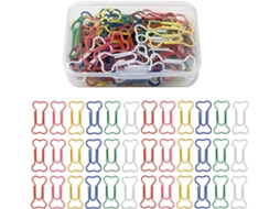 Clips De Papel Em Formato Osso Da Ciieeo, Feitos De Pet E Arame Aço, Conjunto Com 60 Unidades, Construção Sólida, Cor