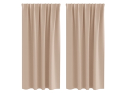 Conjunto 2 Cortinas Opacas Vidaxl Castanho-acinzentado Poliéster (175 X 140 Cm)