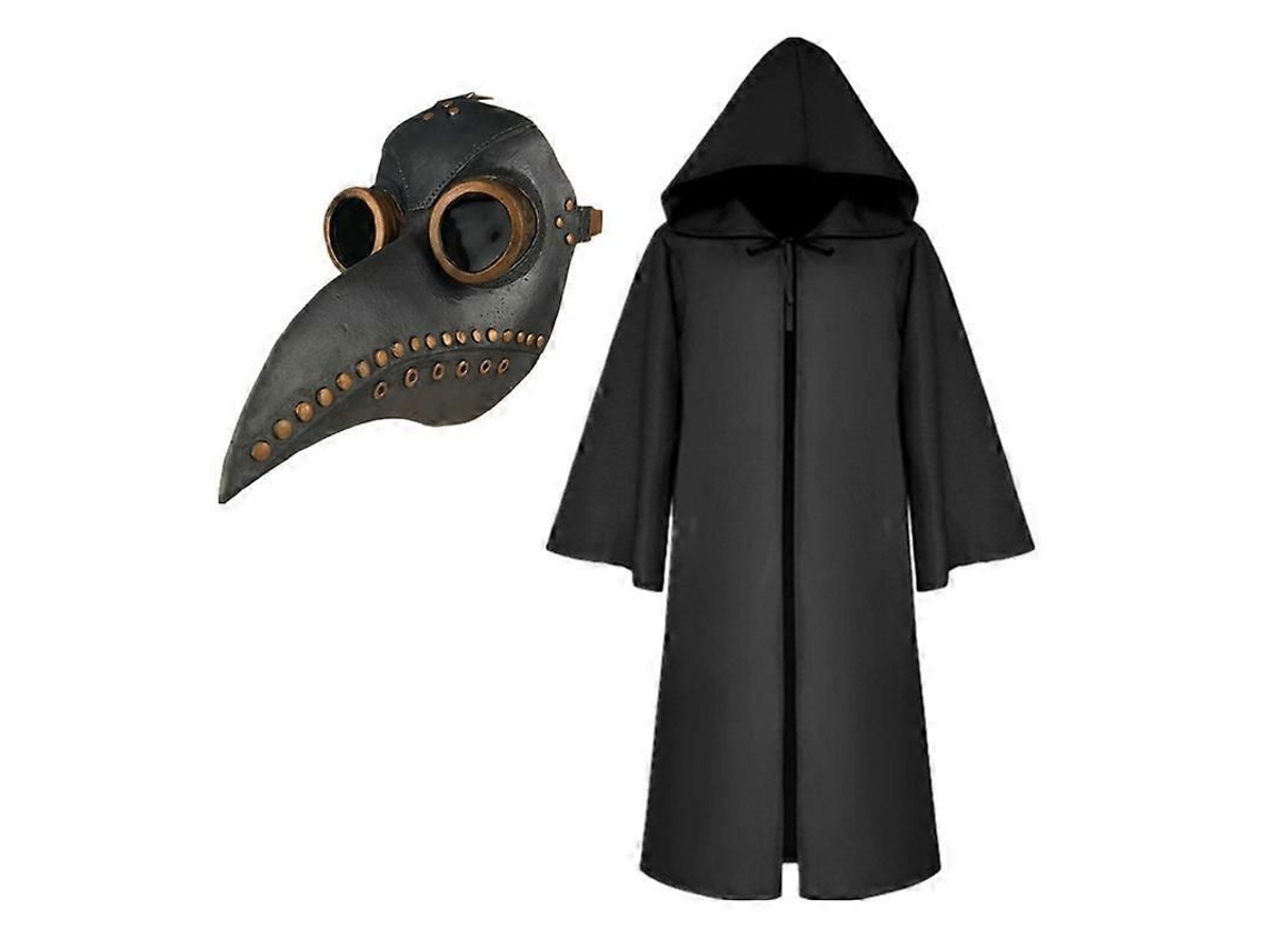 Fantasia de Médico da Peste com Capuz e Máscara Bico Longo para Halloween e Cosplay Infantil e Adulto 04 Infantil 120