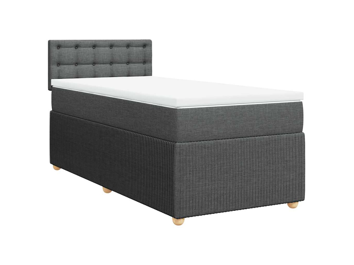 Cama com Molas/colchão 90x190 Cm Tecido Cinza escuro MAISON EXCLUSIVE
